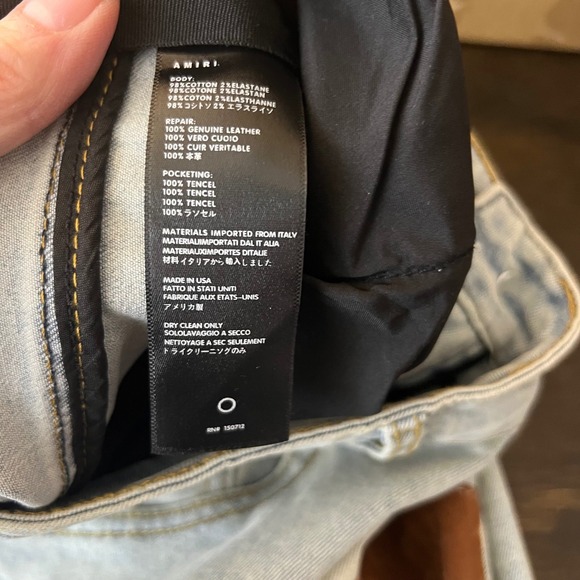 Mens Amiri Grateful Dead Blue Jeans Patches Bears Streetwear Cotton Elastane 36 - Picture 9 of 10